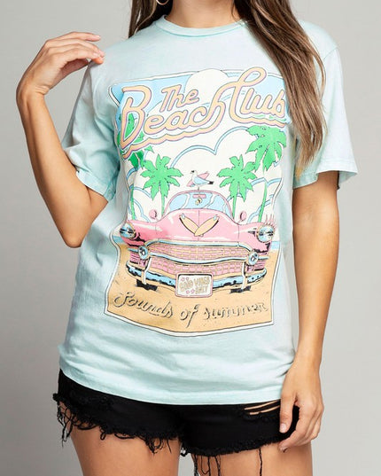 The Beach Club Car Summer Vibe Graphic Tee T-Shirt