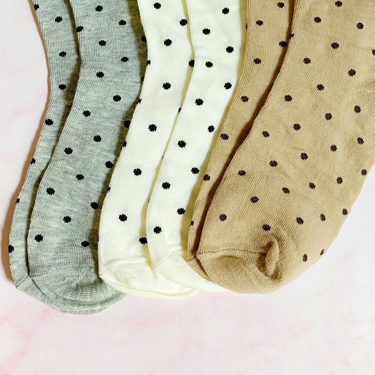 Soft Stylish Polka Dot Socks Pattern Socks Set Of 3 Pairs