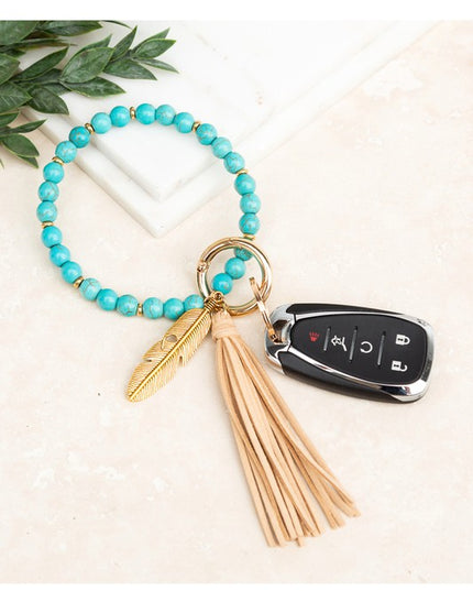 Boho Stone Key Ring Bracelet