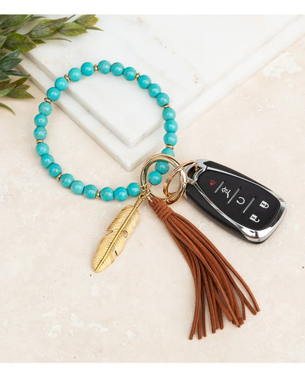 Boho Stone Key Ring Bracelet