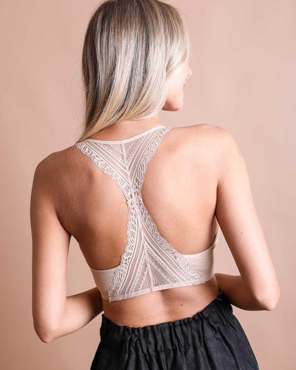 Classic Seamless Front Lace Racerback Top Bralette