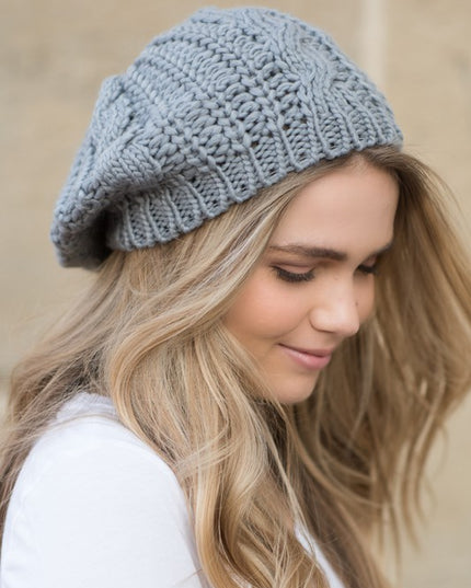 Slouchy Knit Beret Beanie Soft Warm Stylish Winter Hat