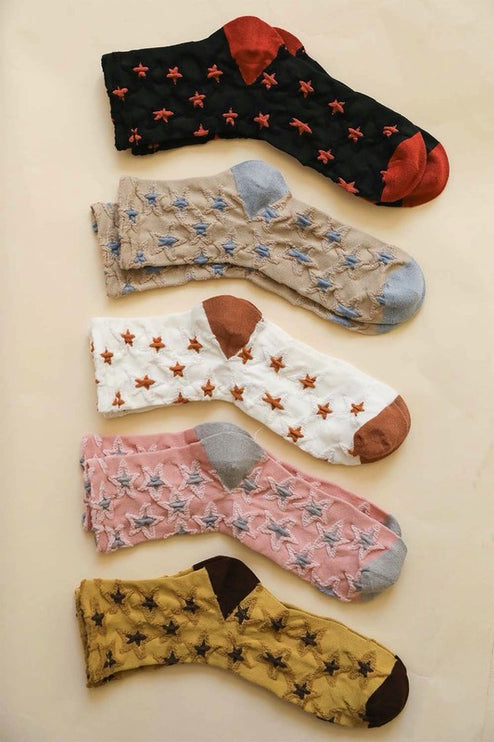 Soft Stretchy Stylish Star Pattern Ankle Socks