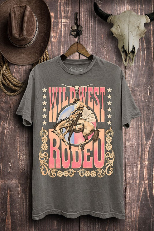 Wild West Rodeo Cowboy Vintage Graphic Tee T-Shirt