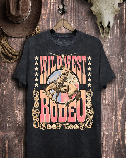Wild West Rodeo Cowboy Vintage Graphic Tee T-Shirt