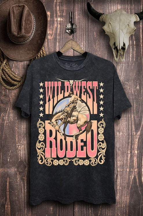 Wild West Rodeo Cowboy Vintage Graphic Tee T-Shirt