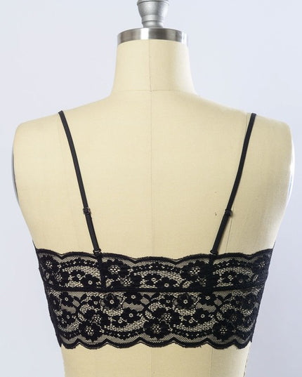 Elegant Classic Wide Lace Bandeau with Detachable Straps