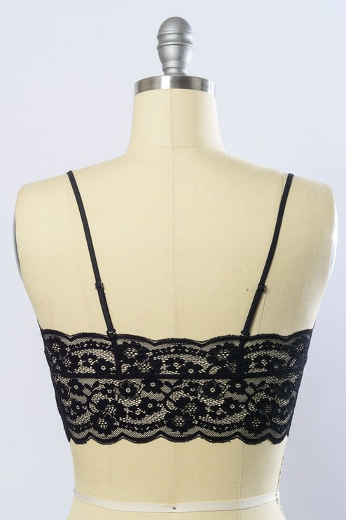 Elegant Classic Wide Lace Bandeau with Detachable Straps