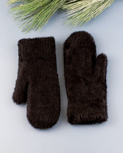 Soft Cozy Thick Plush Fur Lined Mittens