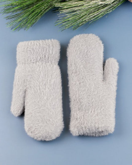 Soft Cozy Thick Plush Fur Lined Mittens