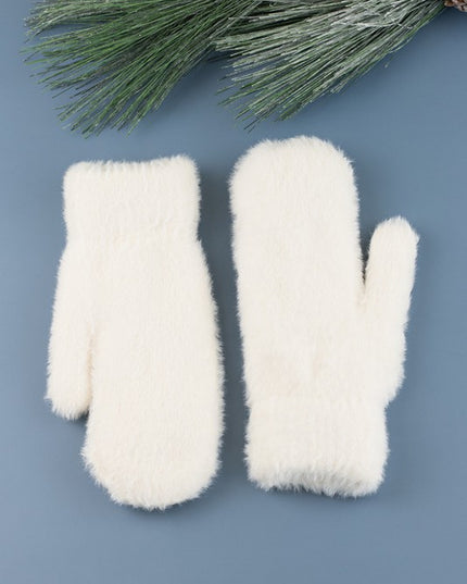 Soft Cozy Thick Plush Fur Lined Mittens