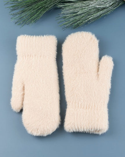 Soft Cozy Thick Plush Fur Lined Mittens