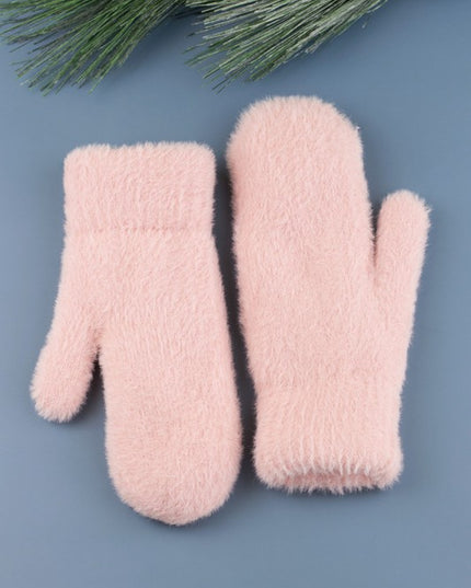 Soft Cozy Thick Plush Fur Lined Mittens