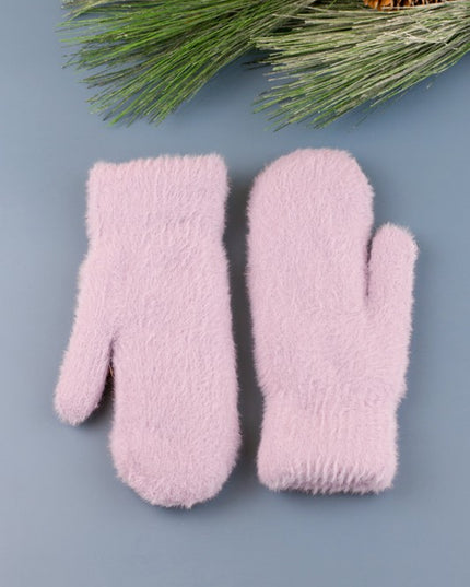 Soft Cozy Thick Plush Fur Lined Mittens