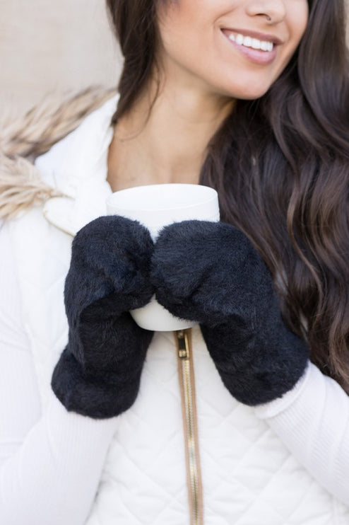 Soft Cozy Thick Plush Fur Lined Mittens