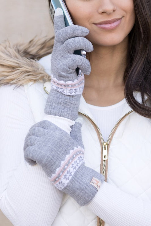 Warm Stylish Nordic Accent Touchscreen Gloves