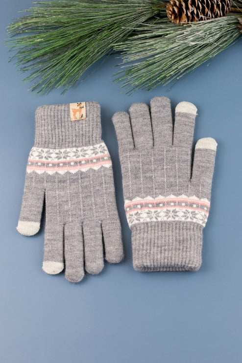 Warm Stylish Nordic Accent Touchscreen Gloves