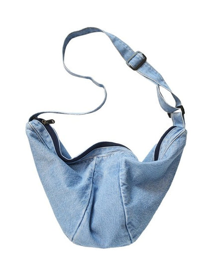 Chic Casual Denim Sling Bag with Adjustable Strap