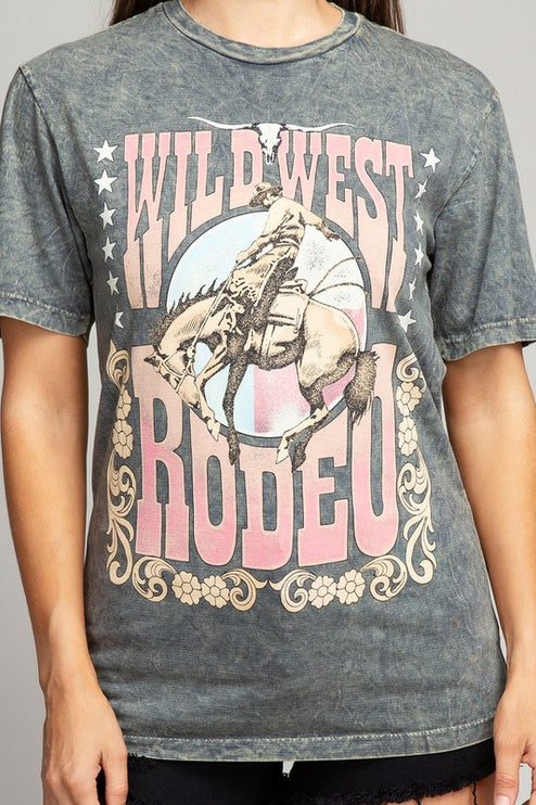 Wild West Rodeo Cowboy Vintage Graphic Tee T-Shirt