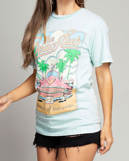 The Beach Club Car Summer Vibe Graphic Tee T-Shirt