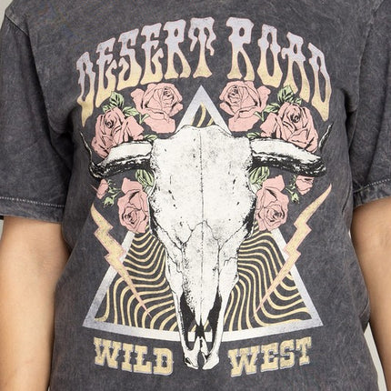 Desert Road Wild West Rose Graphic Tee T-Shirt