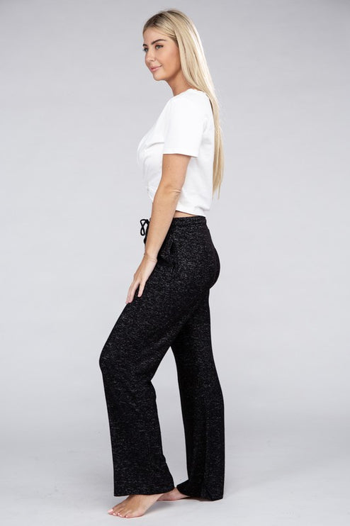 Soft Terry Lounge Pants with Elastic Drawstring Waist