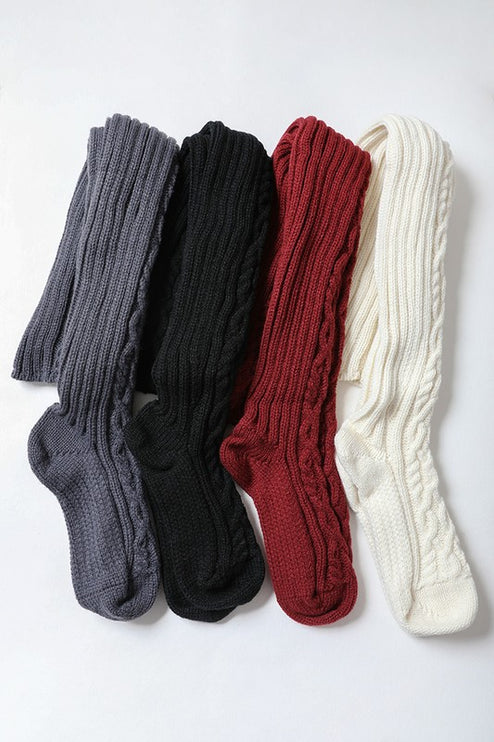 Stretchable Stylish Cozy Knee High Cable Knit Fashion Socks