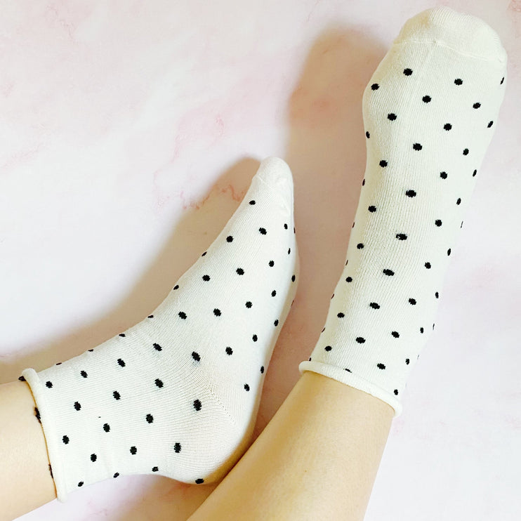 Soft Stylish Polka Dot Socks Pattern Socks Set Of 3 Pairs