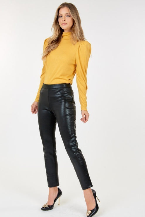 Sleek Stretch Animal Skin Vinyl Ankle Pants