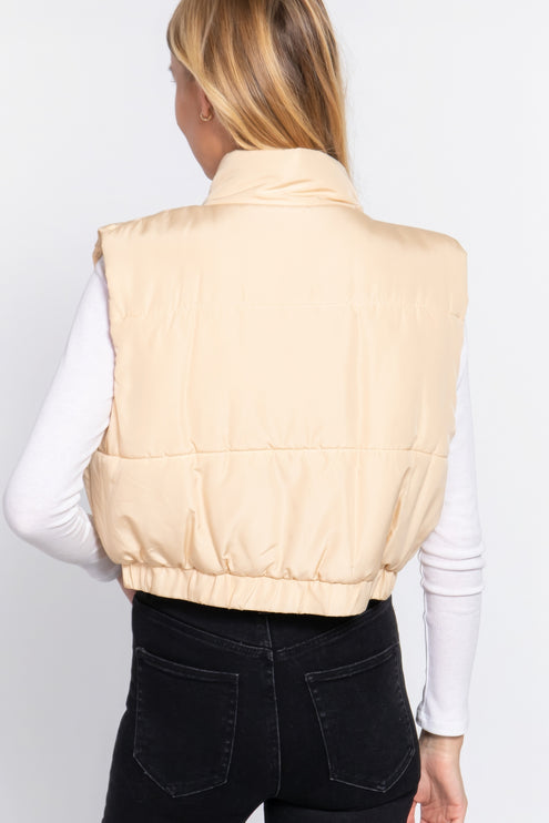 Lightweight Quilted Puffer Padding Vest with Button Closure