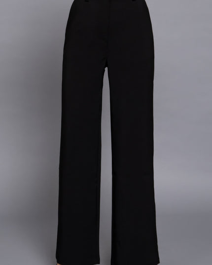 Elastic Back Straight-Leg Woven Pants