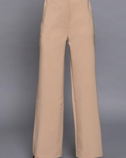 Elastic Back Straight-Leg Woven Pants