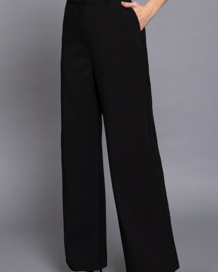 Elastic Back Straight-Leg Woven Pants