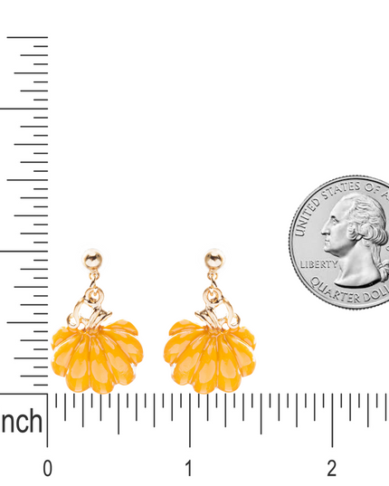 Halloween Costume Jewelry Enamel Pumpkin Charm Dangle Earrings E761 Orange - Accessoriesforever