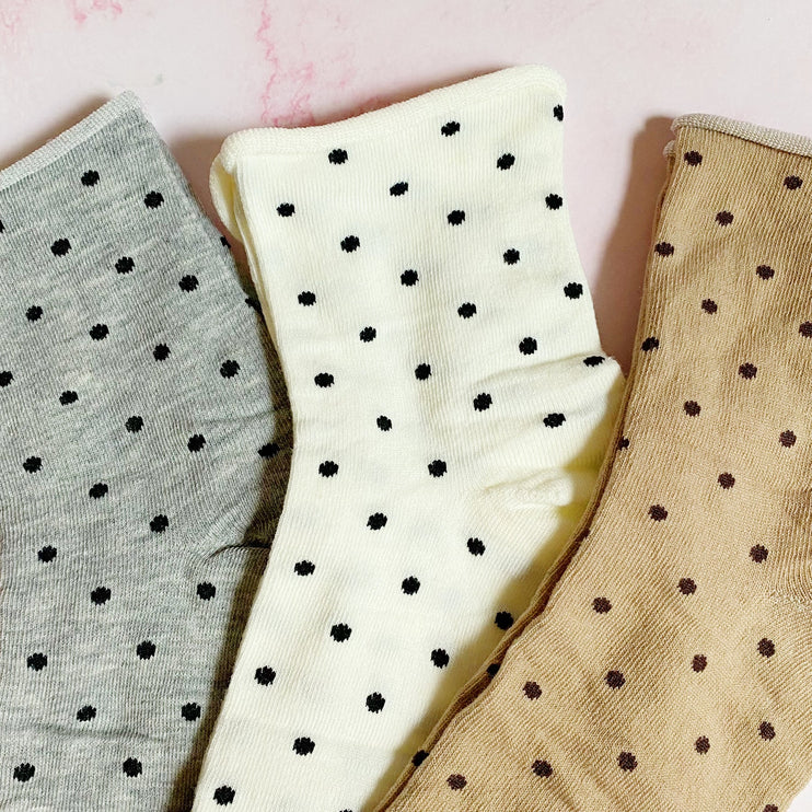 Soft Stylish Polka Dot Socks Pattern Socks Set Of 3 Pairs