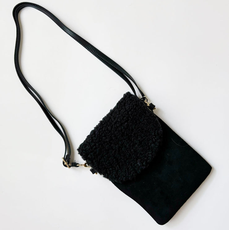 Cute Handy Suede Fuzzy Design Phone Messenger Crossbody Bag