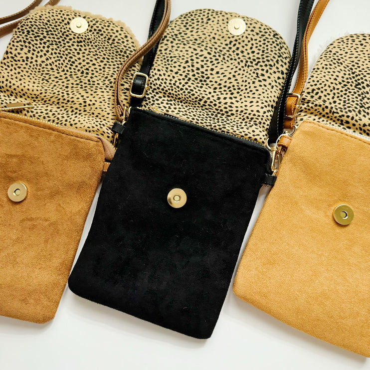 Cute Handy Suede Fuzzy Design Phone Messenger Crossbody Bag