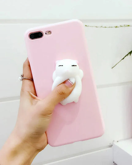 Cute Squishy 3D Toys Charm Squeezable Stress Relief Phone Case Cover For iPhone 15 14 Pro Max Plus