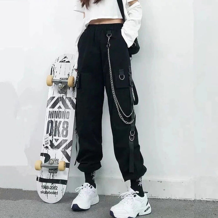 Trendy Fashion High Waist Harem Trousers Jogger Streetwear Pants