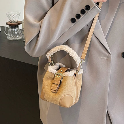 Stylish Retro Plush Fashion Handbag Mini Shoulder & Crossbody Bag