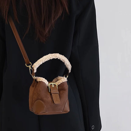 Stylish Retro Plush Fashion Handbag Mini Shoulder & Crossbody Bag