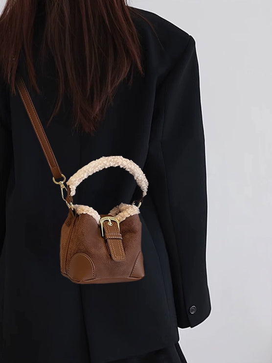 Stylish Retro Plush Fashion Handbag Mini Shoulder & Crossbody Bag