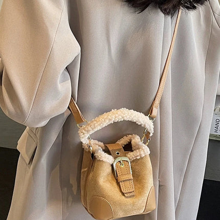 Stylish Retro Plush Fashion Handbag Mini Shoulder & Crossbody Bag