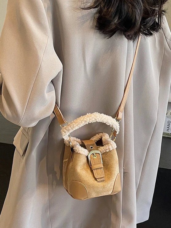 Stylish Retro Plush Fashion Handbag Mini Shoulder & Crossbody Bag