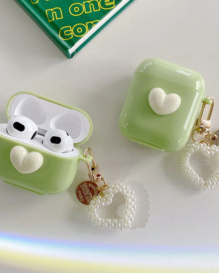 Cute 3D Love Heart Design Earphone Headphone Case for AirPods