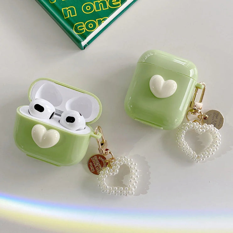 Cute 3D Love Heart Design Earphone Headphone Case for AirPods