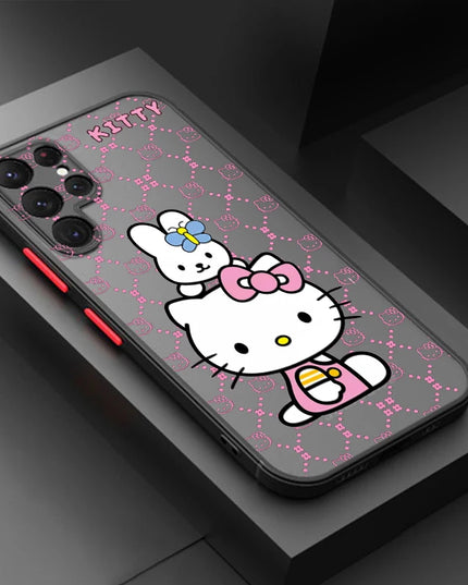 Cute Hello Kitty Ultra Lite Frosted Clear Phone Case Cover for Samsung Galaxy