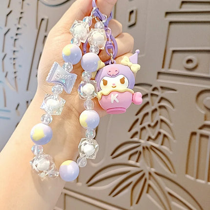 Cute Adorable Hello Kitty Kuromi Sanrio Beaded Keychain Phone Bag Charm