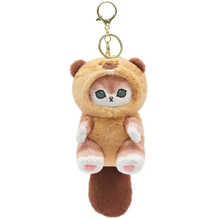 Mofusand Soft Cute Kawaii Cat Long Tailed Animals Series Plush Keychain Pendant