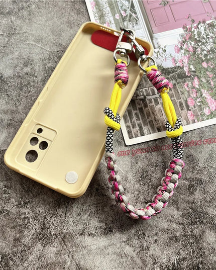 Colorful Rope Braided Phone Keychain Wrist Hand Strap